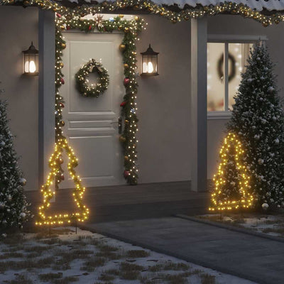 Éclairage de Noël Vidaxl avec épingles au sol Arbre 115 LEDS 90 cm