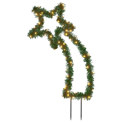 Meteor d'éclairage de Noël Vidaxl avec broches au sol 80 LEDS 62 cm