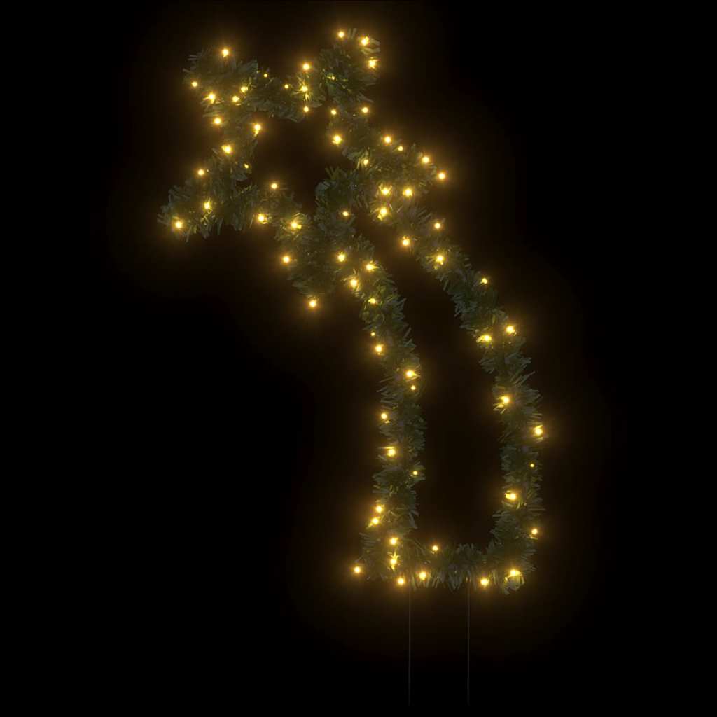 Meteor d'éclairage de Noël Vidaxl avec broches au sol 80 LEDS 62 cm