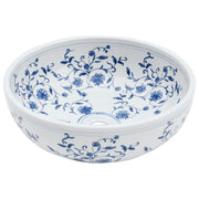 Vidaxx évier à poser rond φ41x14 cm céramique blanc et bleu - afbeelding 3