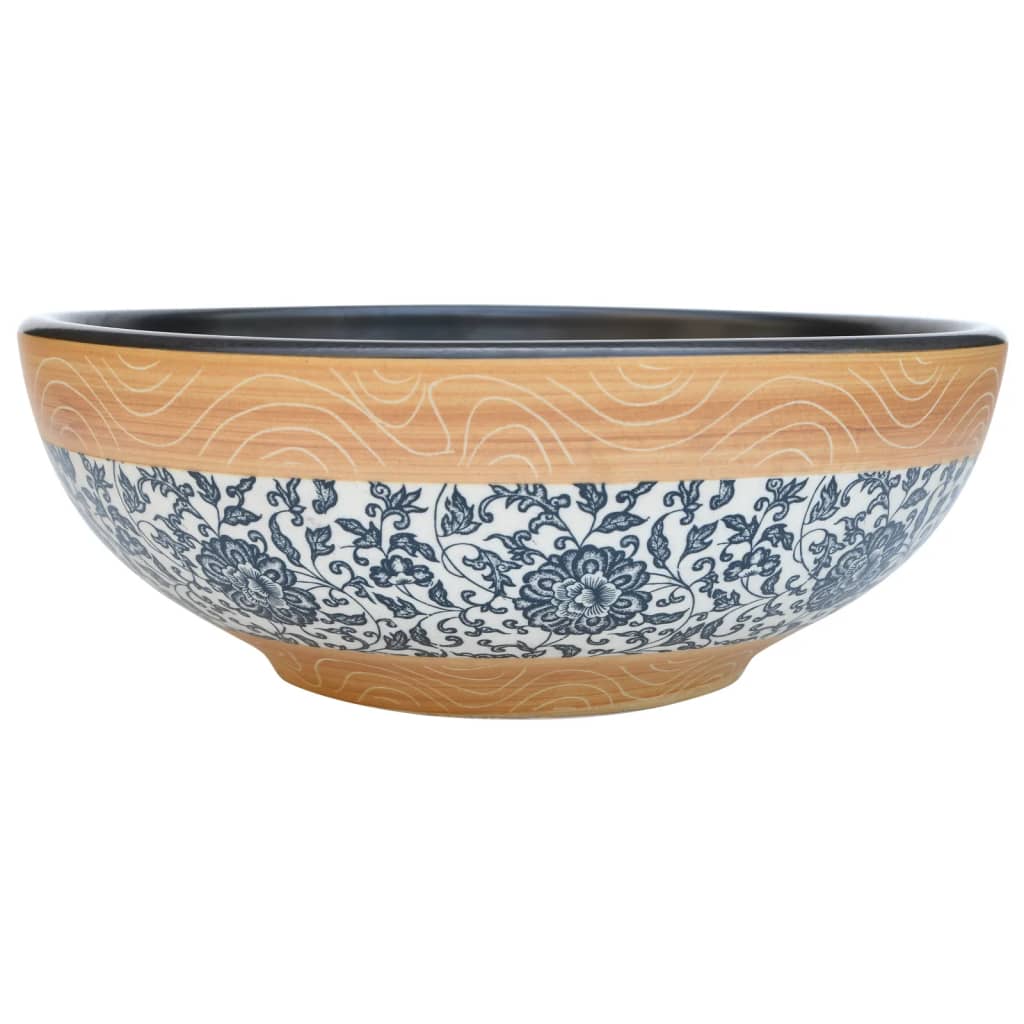 Vidaxx évier en saillie rond φ41x14 cm en céramique multicolore