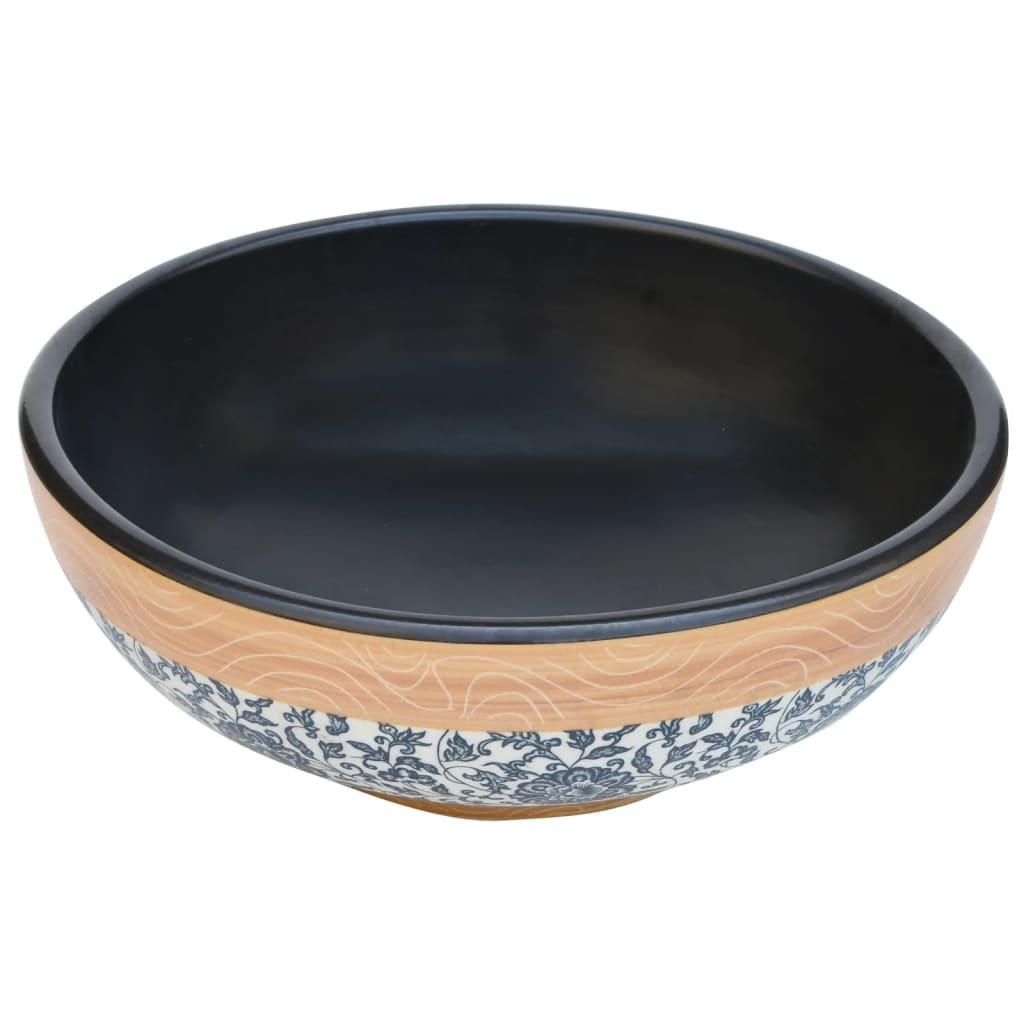 Vidaxx évier en saillie rond φ41x14 cm en céramique multicolore