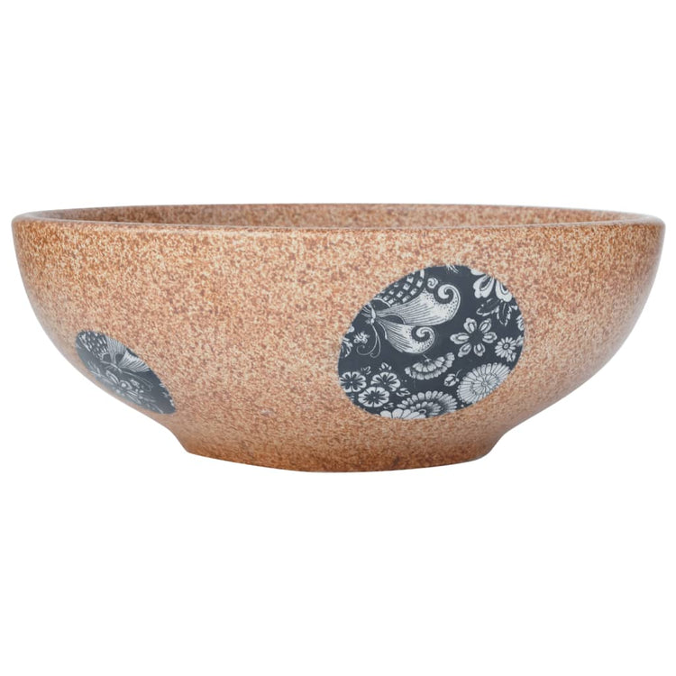 Vidaxl Straction Round φ41x14 cm Céramique brun et bleu