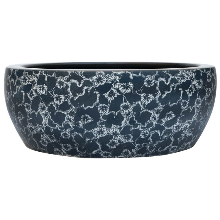 Vidaxl Straction Round φ41x14 cm Céramique noir et bleu