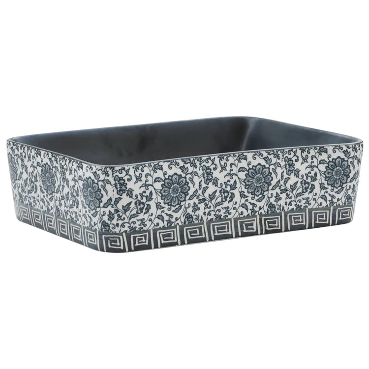 Vidaxx évier à poser rectangulaire 46x35,5x13 cm céramique noir et bleu