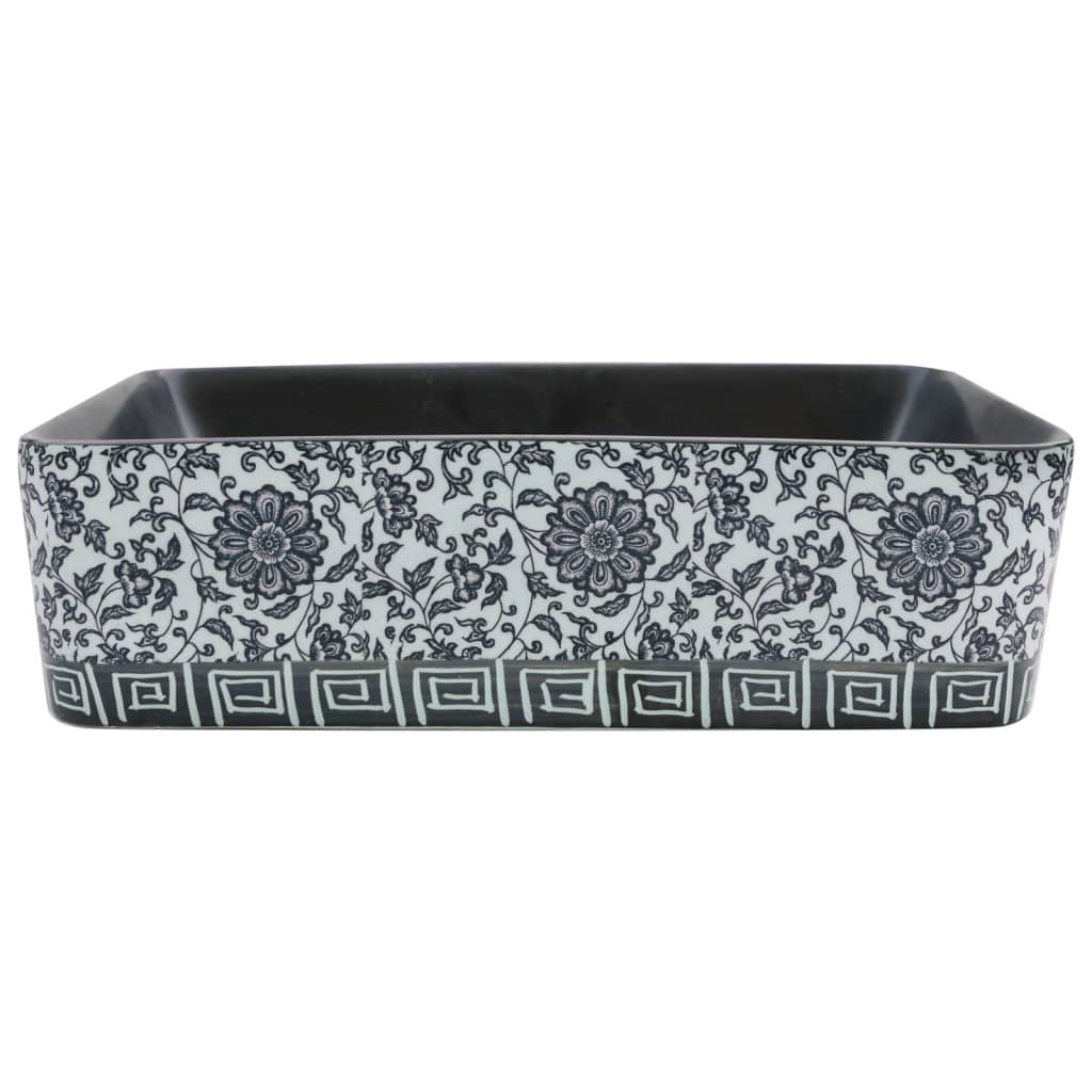 Vidaxx évier à poser rectangulaire 46x35,5x13 cm céramique noir et bleu