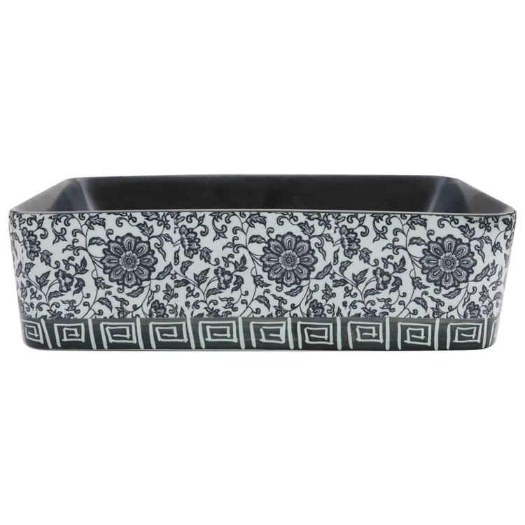 Vidaxx évier à poser rectangulaire 46x35,5x13 cm céramique noir et bleu