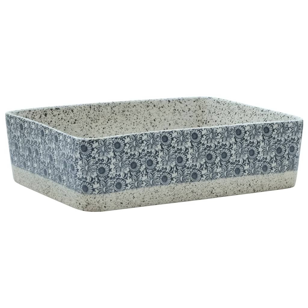 Vidaxx évier à poser rectangulaire 46x35,5x13 cm céramique gris et bleu
