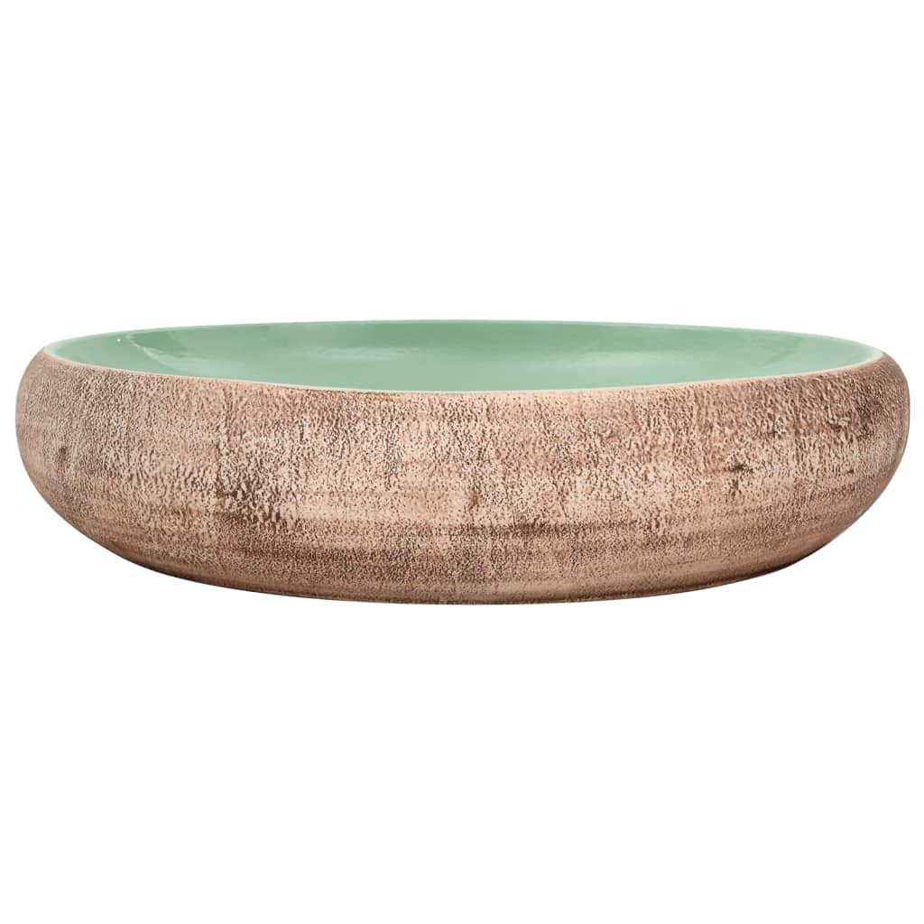 Vidaxl Staction Wasker Ovaal 59x40x15 cm Green et brun en céramique