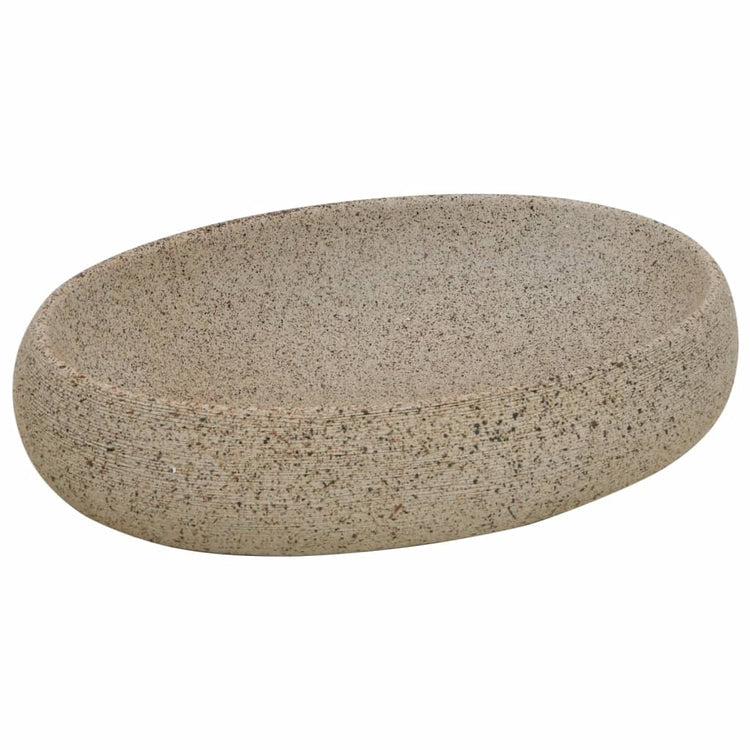 Vidaxx évier à poser ovale 59x40x15 cm céramique couleur sable