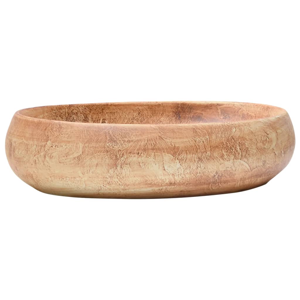 La stracture vidaxl étaitker ovaal 59x40x15 cm brun céramique