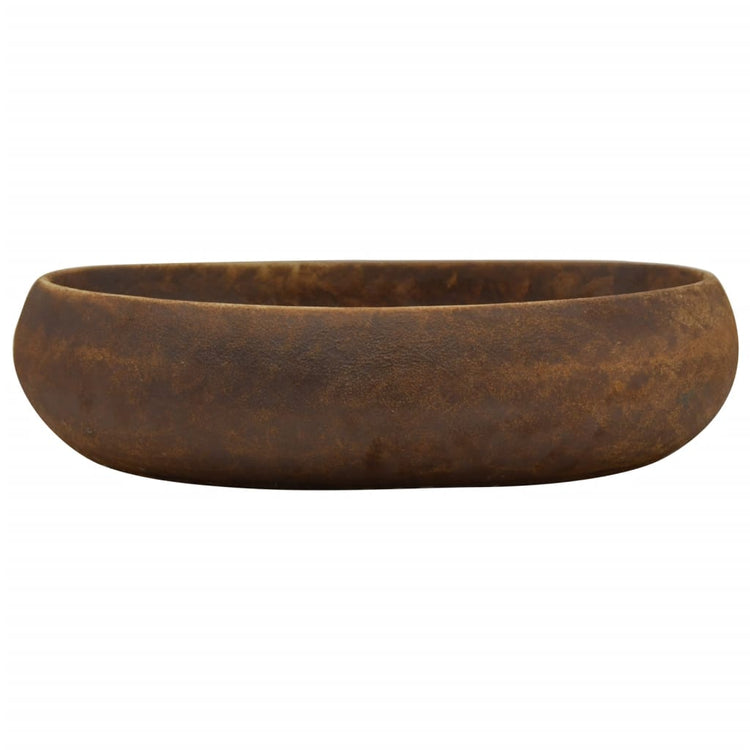 Vidaxx évier à poser ovale 59x40x15 cm céramique marron