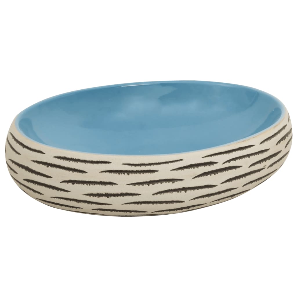 Vidaxl Staction Wasker Ovaal 59x40x15 cm Céramique Multi-Color