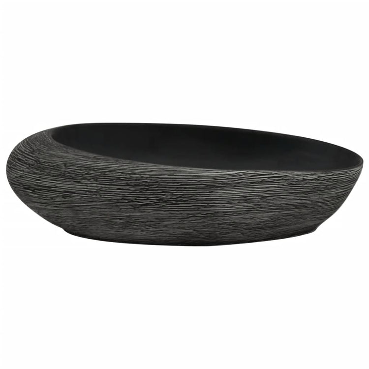 Vidaxx lavabo à poser ovale 59x40x14 cm céramique gris et noir