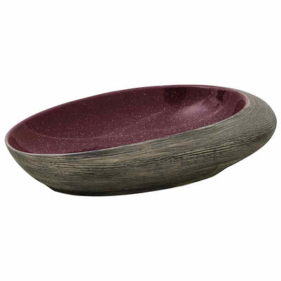 Vidaxl Staction Wasker Ovaal 59x40x14 cm en céramique violet et gris