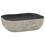 Vidaxl Stracht Wasbok Regant 48x37.5x13,5 cm Grey et noir en céramique et noir - afbeelding 2