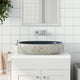 Vidaxl straction lavage interdise ovaal 59x40x14 cm sable en céramique -colore et bleu