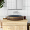 Vidaxl Staction Wasker Ovaal 59x40x14 cm Céramique brun et bleu
