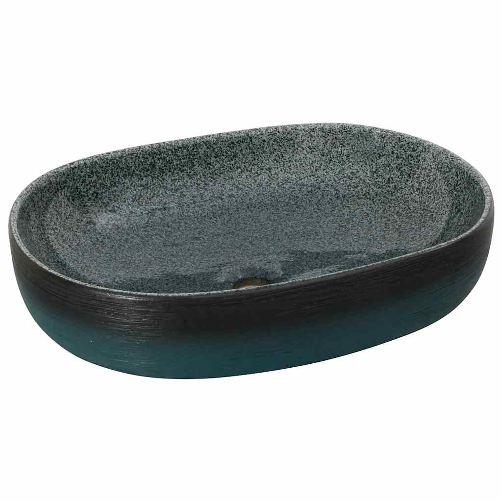 Vidaxl Staction Wasker Ovaal 59x40x14 cm Turquoise en céramique