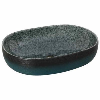 Vidaxl Staction Wasker Ovaal 59x40x14 cm Turquoise en céramique