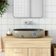 Vidaxl straction lavage interdise ovaal 59x40x14 cm sable en céramique -colore et bleu