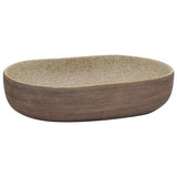 Vidaxl Staction Wash Ban Ovaal 59x40x14 cm Sable en céramique -colore et marron - afbeelding 2
