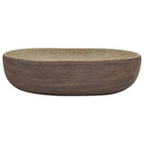 Vidaxl Staction Wash Ban Ovaal 59x40x14 cm Sable en céramique -colore et marron - afbeelding 3
