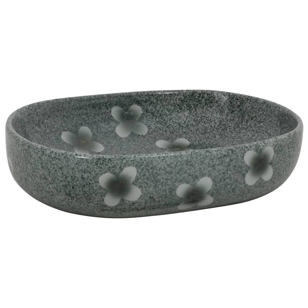 Vidaxl Staction Washer ovaal 59x40x14 cm bleu céramique