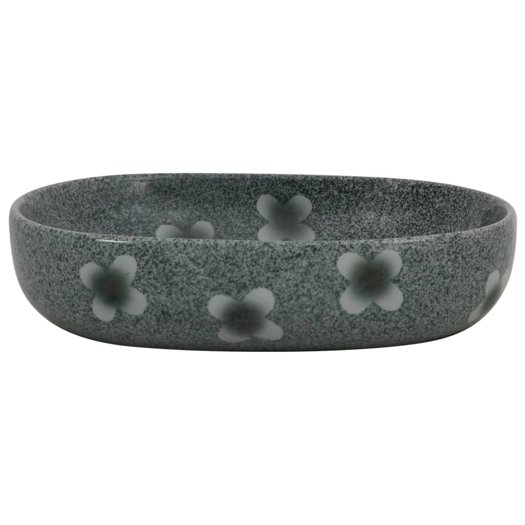 Vidaxl Staction Washer ovaal 59x40x14 cm bleu céramique