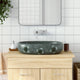 Vidaxl Staction Washer ovaal 59x40x14 cm bleu céramique