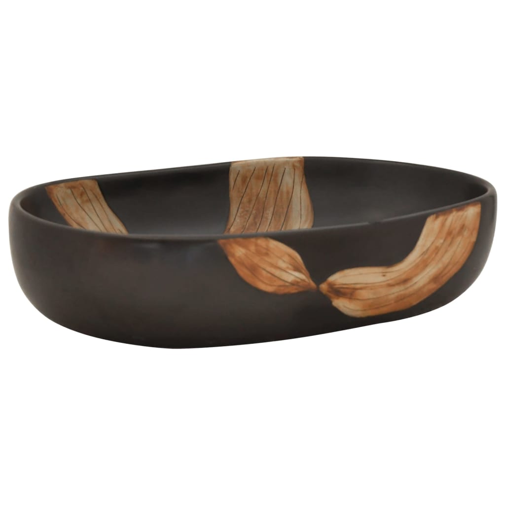Vidaxl Staction Wasker Ovaal 59x40x14 cm Black en céramique