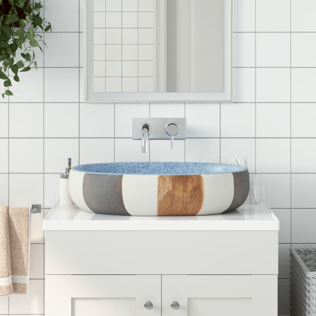 Vidaxl Configuration Wash Bang ovale 59x40x14 cm Céramique Multi-Color