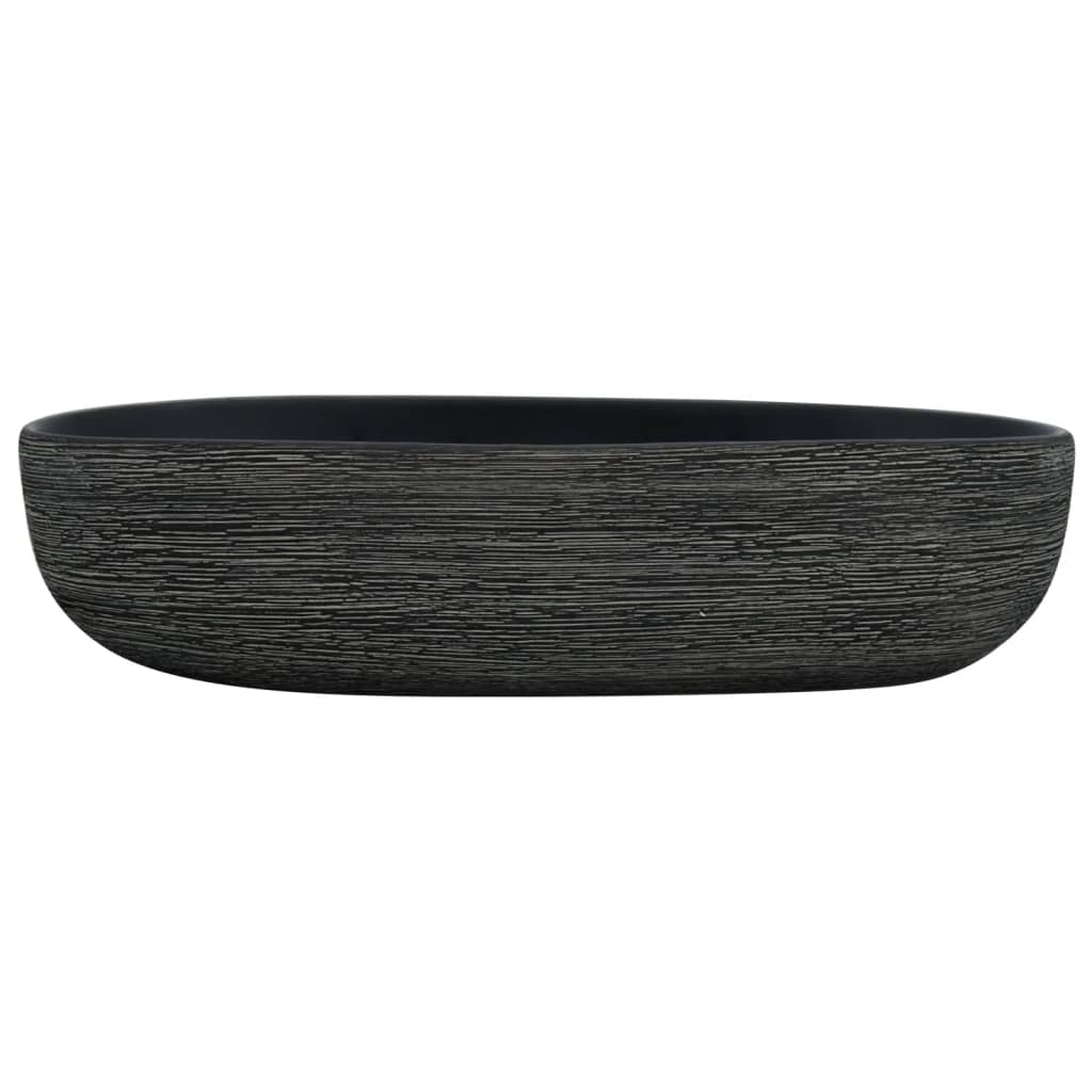 Vidaxx lavabo à poser ovale 59x40x14 cm céramique gris et noir