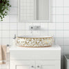 Vidaxl Staction Wasker Ovaal 59x40x15 cm Céramique blanc et or