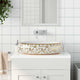 Vidaxl Staction Wasker Ovaal 59x40x15 cm Céramique blanc et or