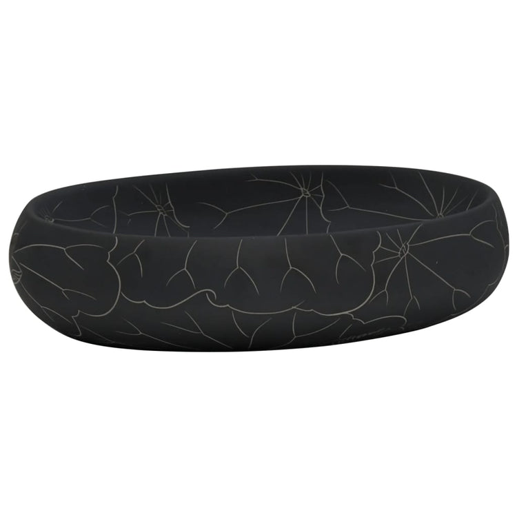 La stracture vidaxl étaitker ovaal 59x40x15 cm en céramique noir