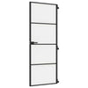 Vidaxl Porte intérieure étroite 76x201,5 cm Verre durcie et aluminium noir