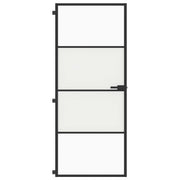 Vidaxl Porte intérieure étroite 83x201,5 cm Verre durcie et noir en aluminium - afbeelding 3
