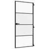 Vidaxl Porte intérieure étroite 93x201,5 cm Verre durcie et noir en aluminium