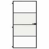Vidaxl Porte intérieure étroite 102.5x201,5 cm Verre durcie et noir en aluminium - afbeelding 3
