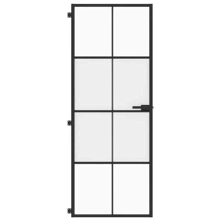 Vidaxx porte intérieure étroite 76x201,5 cm verre trempé et aluminium noir