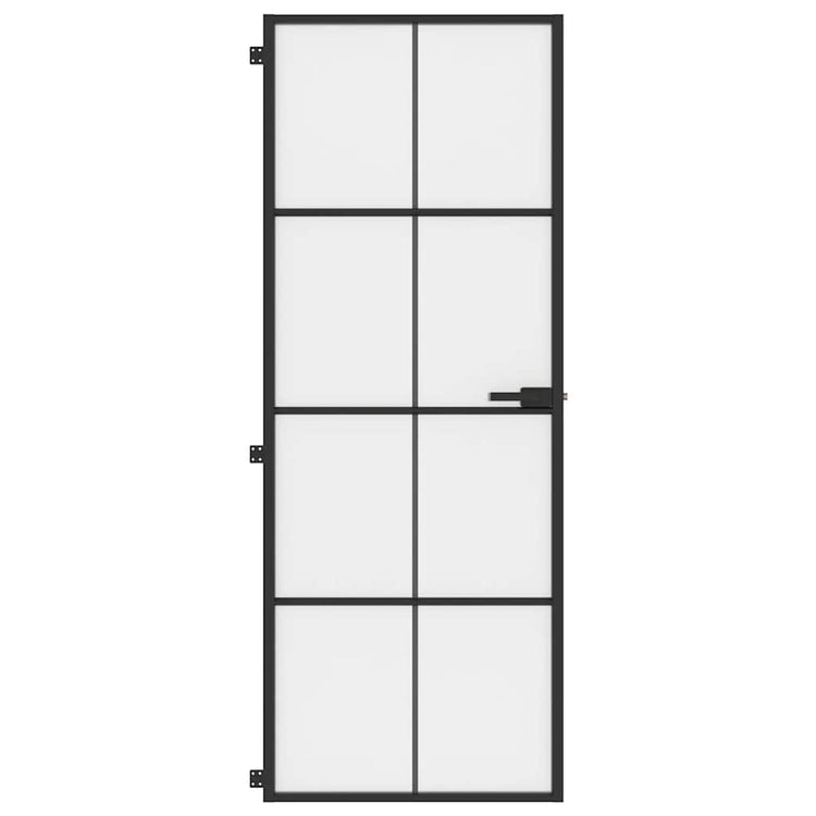 Vidaxx porte intérieure étroite 76x201,5 cm verre trempé et aluminium noir