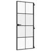 Vidaxl Porte intérieure étroite 83x201,5 cm Verre durcie et noir en aluminium