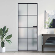Vidaxl Porte intérieure étroite 83x201,5 cm Verre durcie et noir en aluminium - afbeelding 1