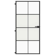 Vidaxl Porte intérieure étroite 93x201,5 cm Verre durcie et noir en aluminium - afbeelding 3