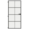 Vidaxl Porte intérieure étroite 93x201,5 cm Verre durcie et noir en aluminium