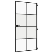 Vidaxl Porte intérieure étroite 102.5x201,5 cm Verre durcie et noir en aluminium - afbeelding 2