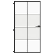 Vidaxl Porte intérieure étroite 102.5x201,5 cm Verre durcie et noir en aluminium - afbeelding 3
