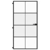 Vidaxx porte intérieure étroite 102,5x201,5 cm verre trempé et aluminium noir
