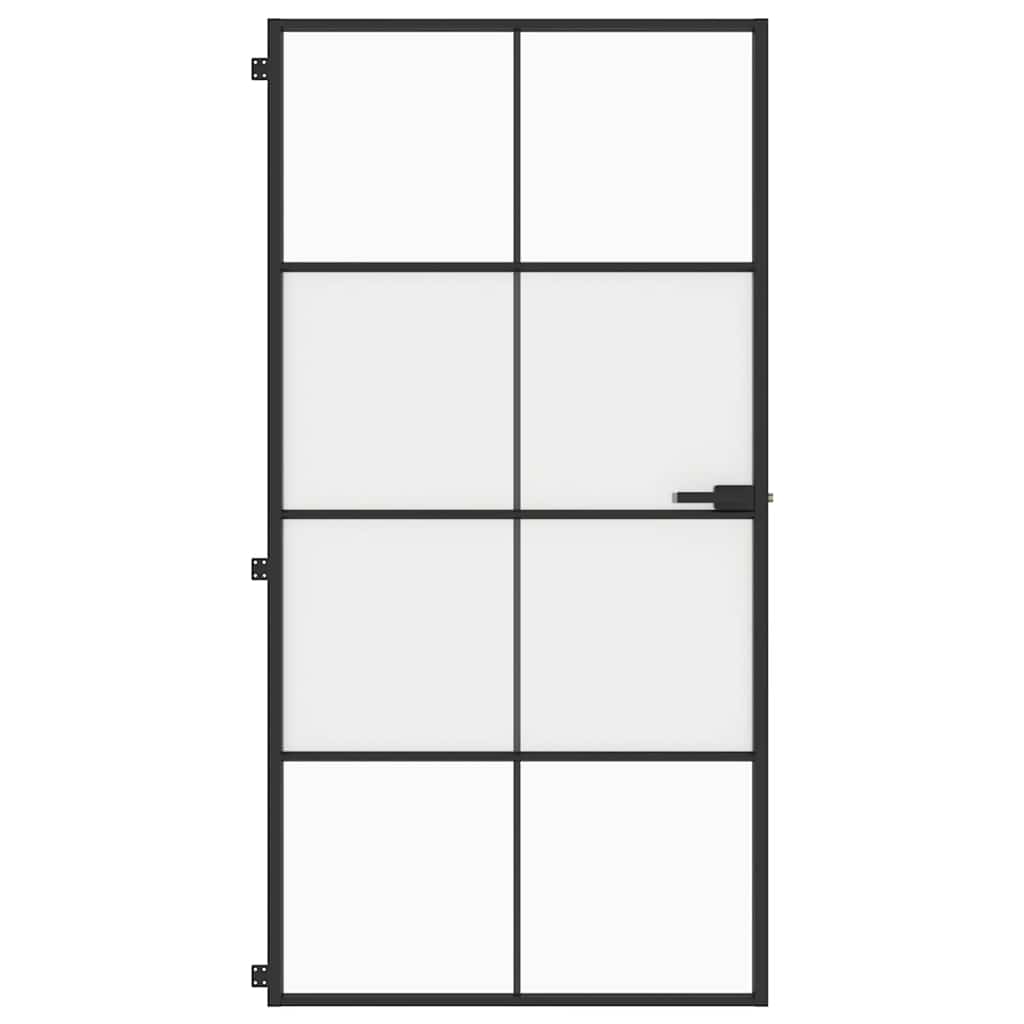 Vidaxx porte intérieure étroite 102,5x201,5 cm verre trempé et aluminium noir